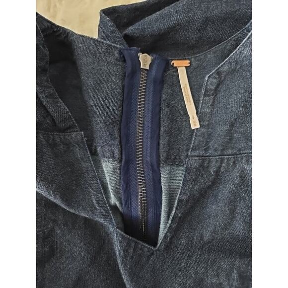 Free People Karmen Denim Above the Knee Casual Mini A Line Blue Dress M Cotton - Picture 8 of 11